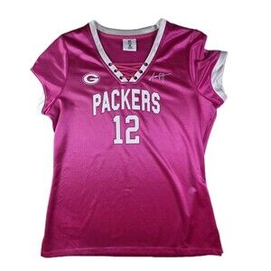 Team Apparel Women's Large Pink Green Bay Packers Brett Farve Jersey‎